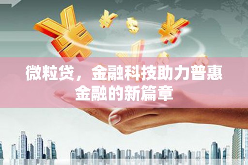 西咸微粒贷，金融科技助力普惠金融的新篇章