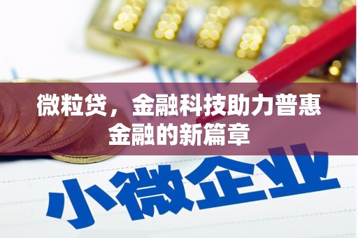 西咸微粒贷，金融科技助力普惠金融的新篇章