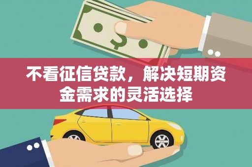西咸不看征信贷款，解决短期资金需求的灵活选择