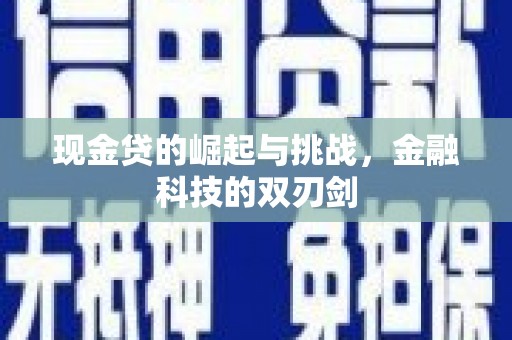 西咸现金贷的崛起与挑战，金融科技的双刃剑