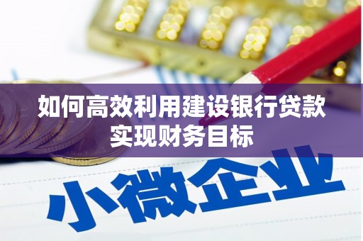 西咸如何高效利用建设银行贷款实现财务目标