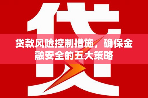西咸贷款风险控制措施，确保金融安全的五大策略