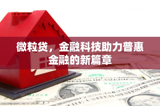 西咸微粒贷，金融科技助力普惠金融的新篇章