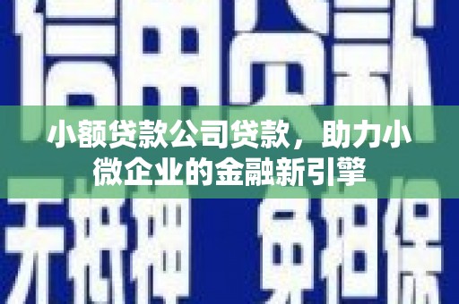 西咸小额贷款公司贷款，助力小微企业的金融新引擎