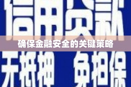 西咸确保金融安全的关键策略